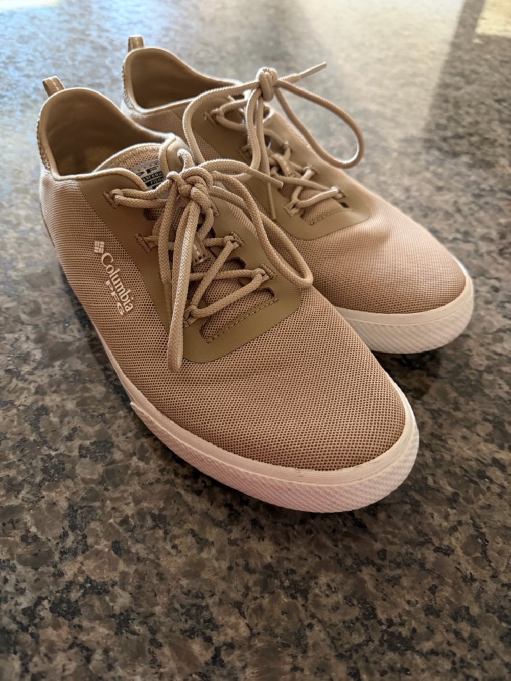 Columbia Neutral Beige Mesh Lace-Up Sneakers